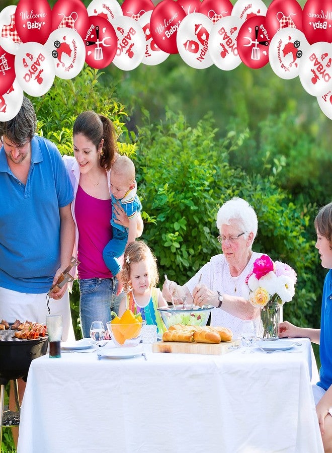 Jerify 56 Pieces 12 Inch Baby Q Latex Balloons for Shower, Party Supplies Set for Summer BBQ Picnic Birthday (Red) - Image 4